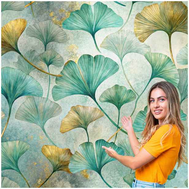 Fototapeta Obývací Pokoj Ložnice Ginkgo Listy Příroda Boho 392x280 MLN06F