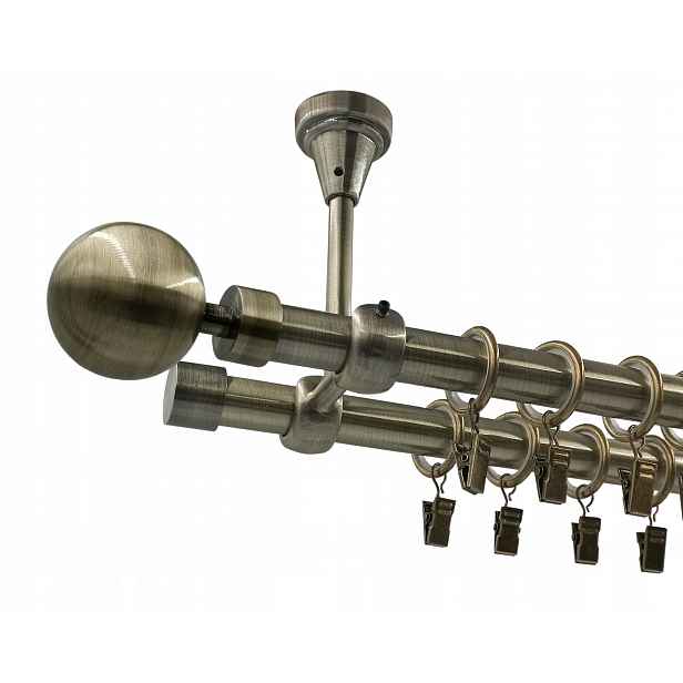 Garnýž 19+19 mm Kula Modern Zlato 300 cm