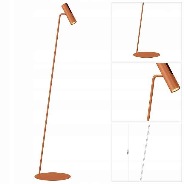 Oranžová Leda podlahová nastavitelná reflektorová lampa v pracovně Sigma Lighting