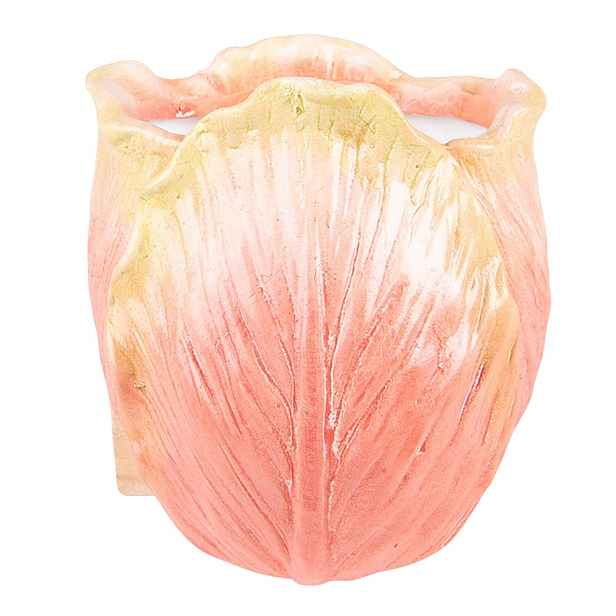 Oranžový nástěnný květináč ve tvaru květu tulipánu - 12*8*15 cm Clayre & Eef
