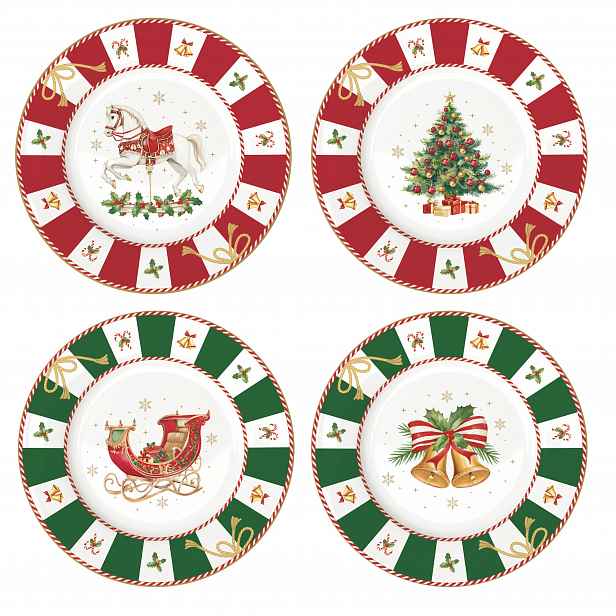 Vánoční dezertní talířky 4 ks 19 cm Kolekce Christmas Magic talíř