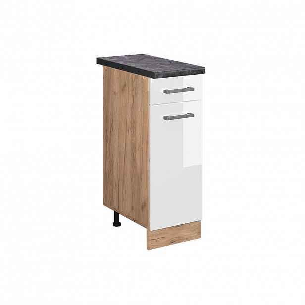 Vicco SPODNÍ SKŘÍŇKA KUCHYŇSKÉ LINKY R-Line Bílá vysoký lesk 30 cm , PD Antracit