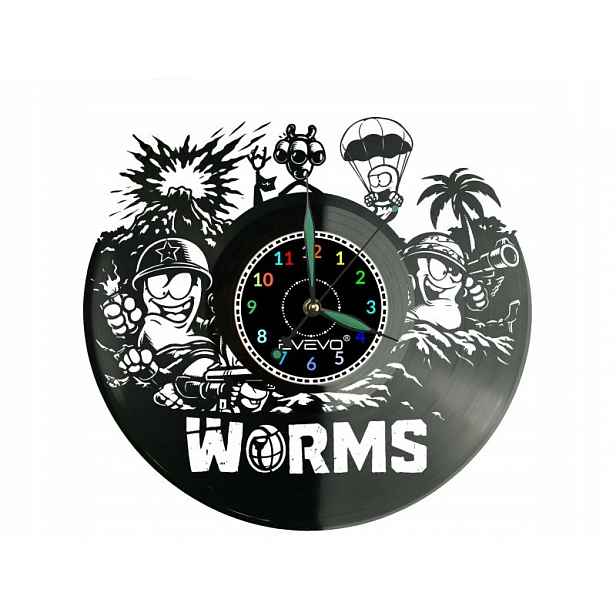 Worms Hra Dárek Originální dekorace do domu Hodiny z vinylové desky
