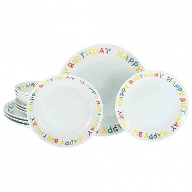 Creatable JÍDELNÍ SOUPRAVA Happy Birthday, Tellerset 12-tlg 12dílné