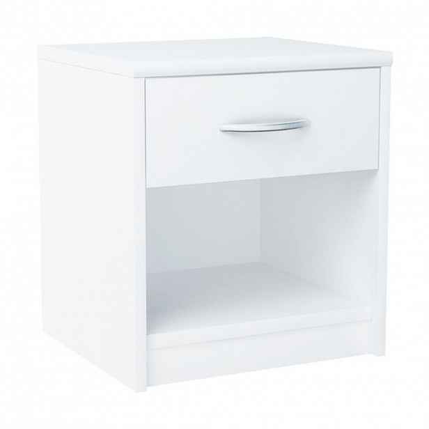 Home Collective ODKLÁDACÍ stolek s 1 zásuvkou, šířka 35 cm, v bílé barvě