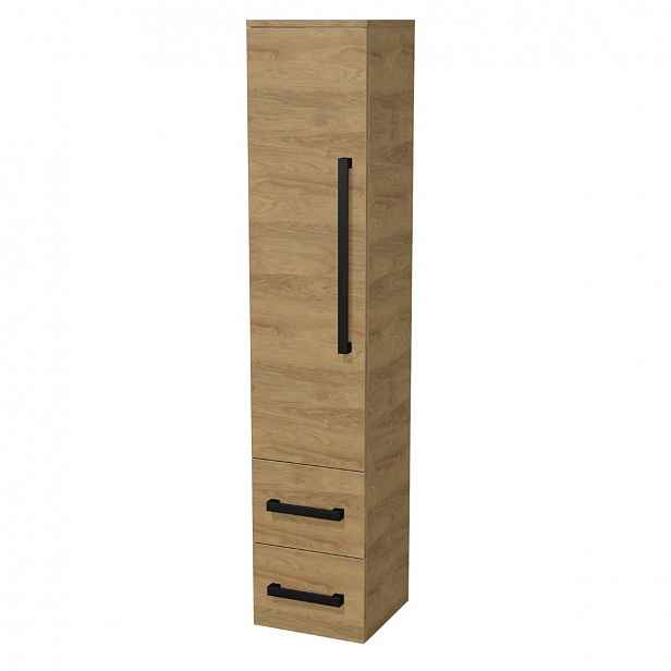 Koupelnová skříňka nízká s černou úchytkou SAT Cube Way 32,5x63x20 cm dub Hickory mat CUBE3CV35DH