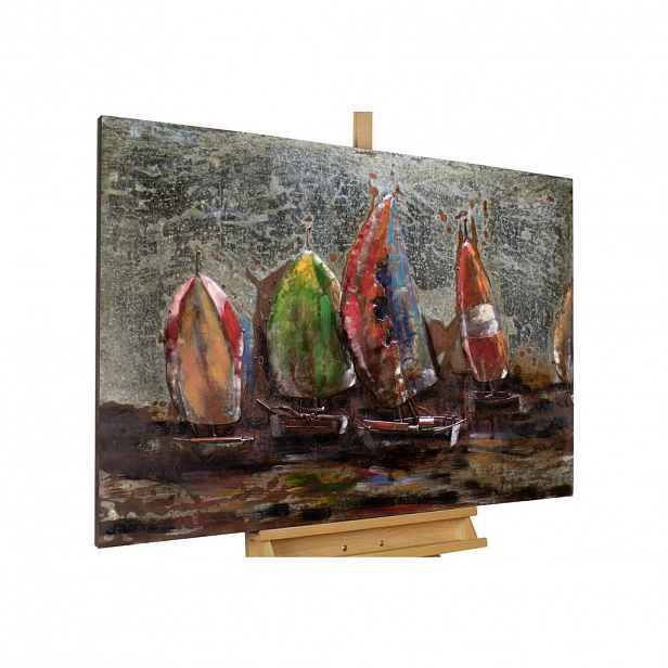 KUNSTLOFT KOVOVÝ OBRAZ KOLEM SVĚTA, 100/70 CM