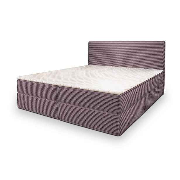MASSENO AMERICKÁ POSTEL PELLIO, 200x200 cm s matrací a úložným prostorem, H2+H3, fialová