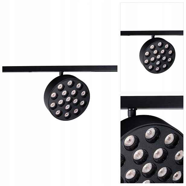 Černé kolejnicové osvětlení MICRO11 Fix s nastavitelnou barvou vedle 9.8 cm MaxLight