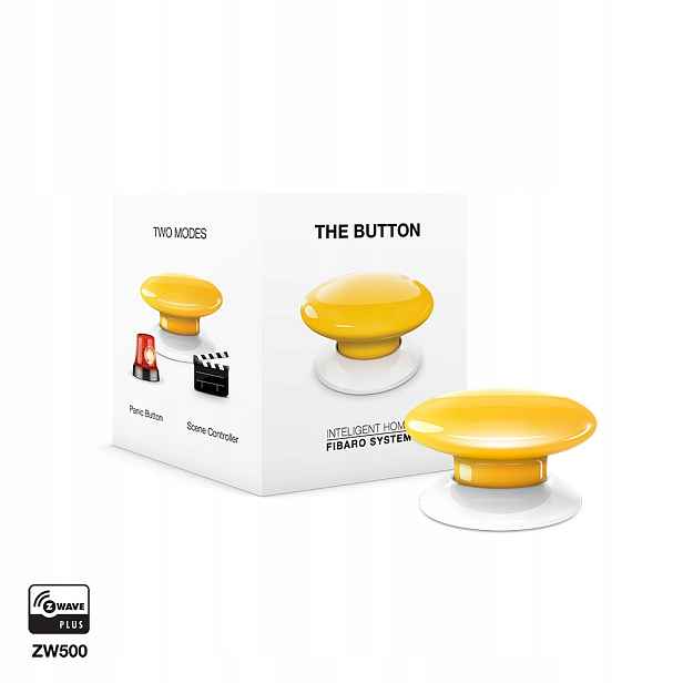 Fibaro FGPB-101-4 ZW5 The Button Žlutý Tlačítkový ovladač