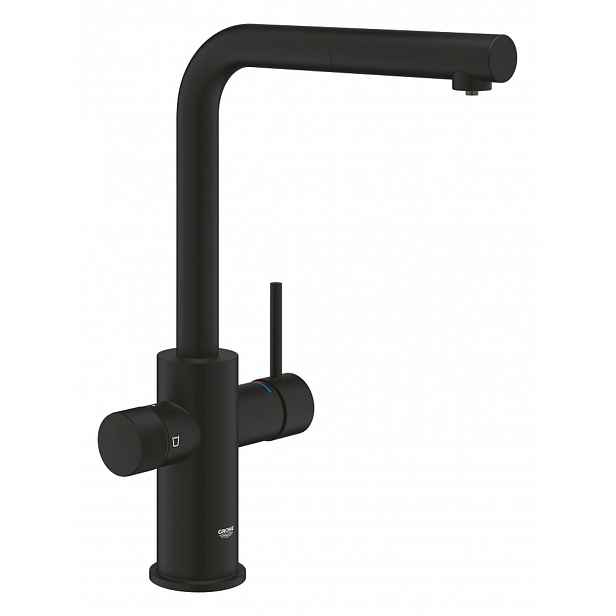 Grohe Blue Pure - Dřezová baterie Minta s filtrační funkcí a výsuvnou koncovkou, phantom black 30590KF0
