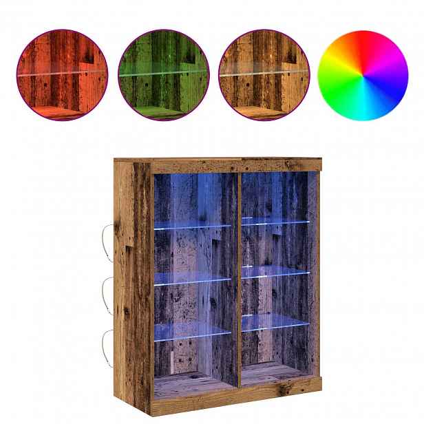 vidaXL LED komoda Staré dřevo 81 x 37 x 100 cm Kompozitní dřevo