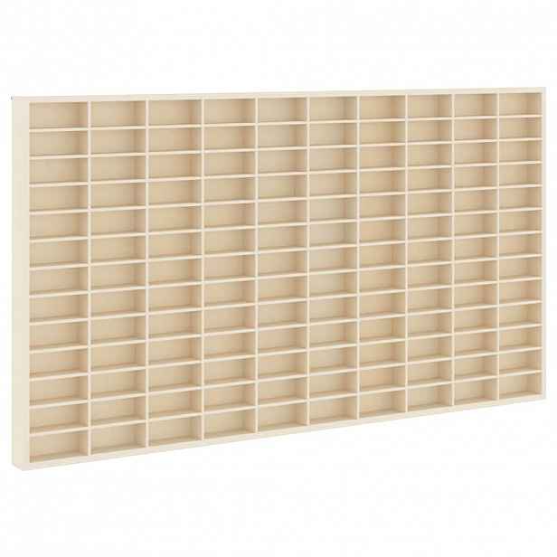 vidaXL Nástěnný vitrínový box Nástěnná montáž Béžová 98 x 4,5 x 55 cm