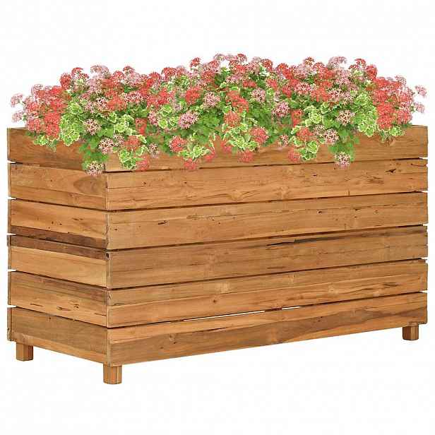 vidaXL Vyvýšený záhon 100x40x55 cm recyklované teakové dřevo a ocel