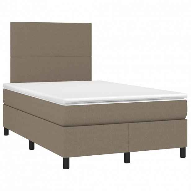 vidaXL Box spring postel s matrací taupe 120x190 cm textil