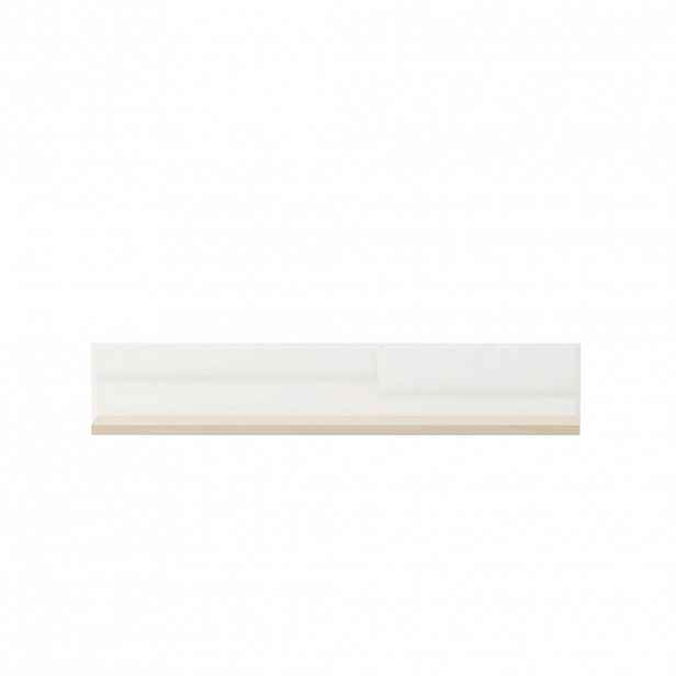 Carryhome NÁSTĚNNÝ REGÁL, bílá, dub bianco, 128/24/19.5 cm