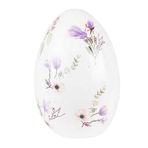 Dekorace keramické vajíčko s barevnými květy - 11*11*17 cm Clayre & Eef