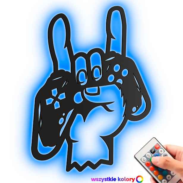 Dřevěný 3D obraz Gamer Gamepad Nástěnná Dekorace Dárek Noční Lampa Led