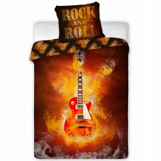 Povlečení pro mládež Kytara 160x200 70x80 bavlna 100% rock na zip