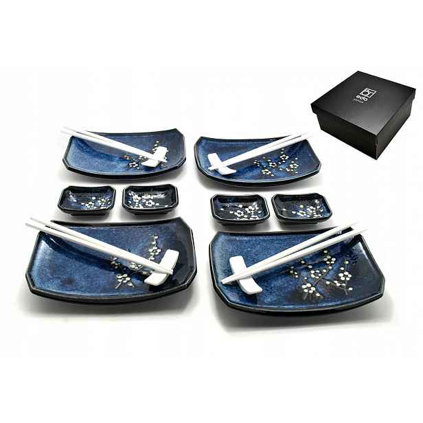 Sada na sushi pro 4 osoby Hana Blue White Box