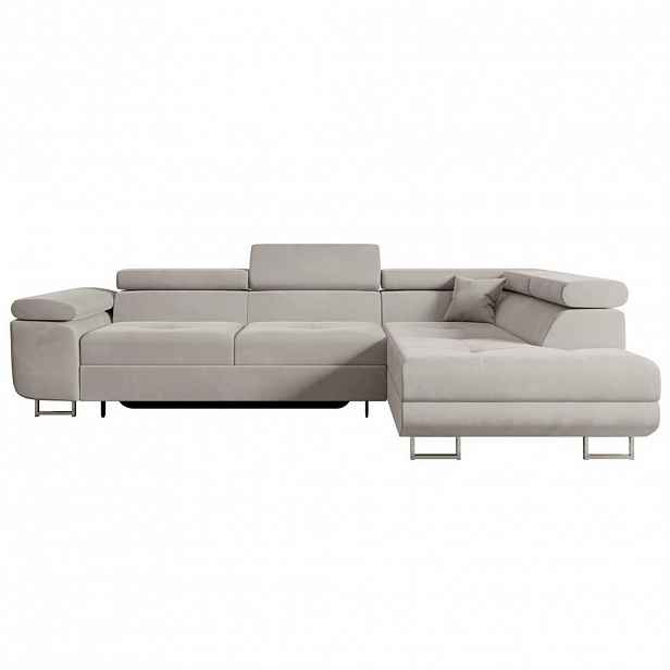 ALTDECOR ROHOVÁ POHODA s funkcí lůžka a úložným prostorem GUSA-L 272x202x107 cm světle hnědý velur