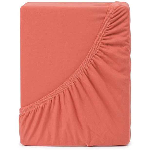 4Home Jersey prostěradlo IDEAL korálová, 90–100 x 200 cm