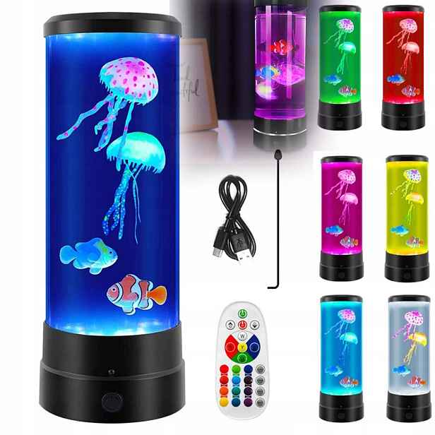 Lávová Lampa Medúzy Stolní Led Lampa Noční Usb Barevný Dárek Dekorace