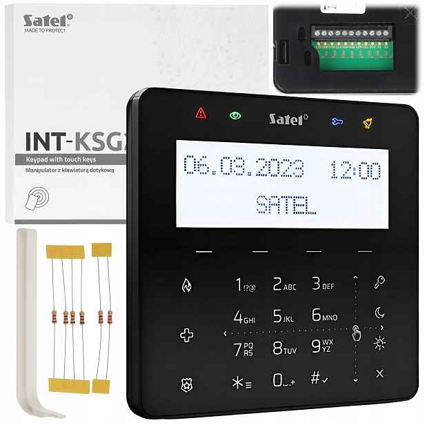 Manipulátorová dotyková klávesnice Satel INT-KSG2R-B centrala Perfecta Integra