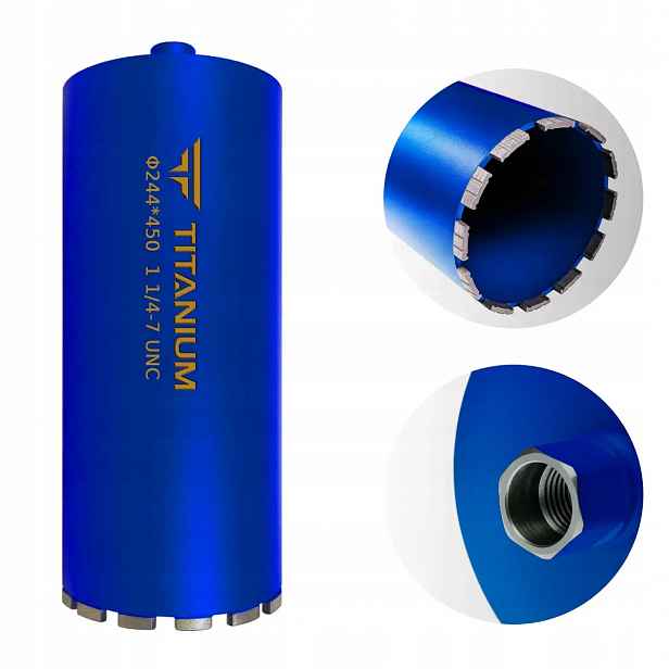 Vrták do betonu korunkový vrták 244 mm 450 mm Titanium