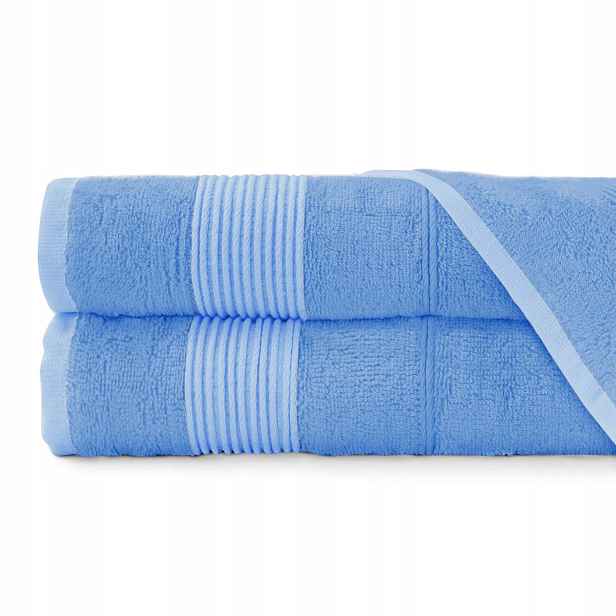 2x Bambusový koupelnový ručník 70x140 Modrý 500 g/m2 Sada