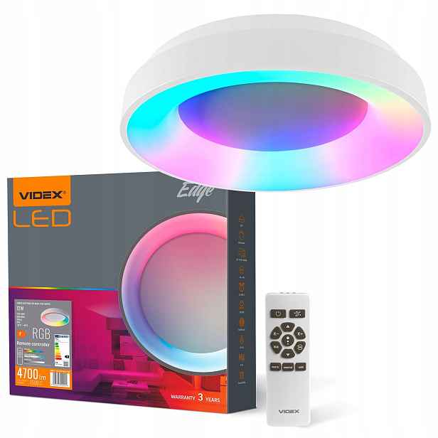 Stropní Svítidlo Stropní Svítidlo na omítku 72W Cct Rgb stmívatelná Dálkový Ovladač Edge