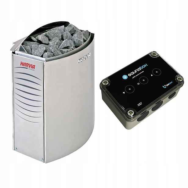 Sada do sauny Kamna Harvia BC80E 8 kW a ovladač BleBox SaunaBox
