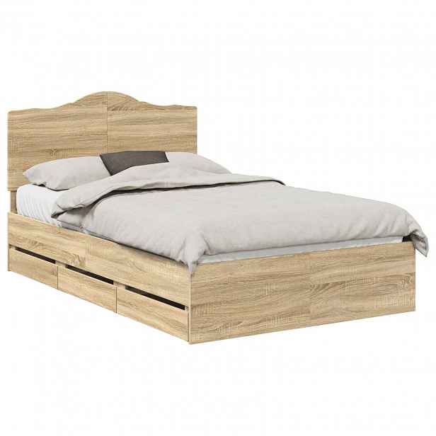 vidaXL Rám postele s čelo Sonoma dub 120 x 190 cm Inženýrské dřevo