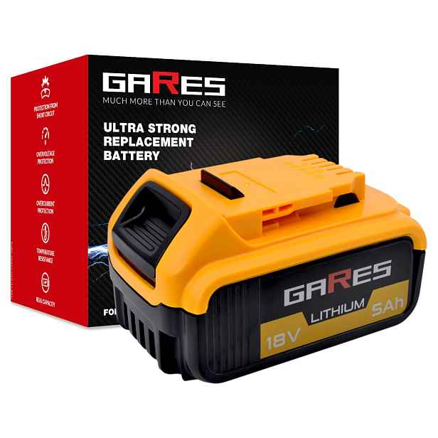 Akumulátor Baterie Gares pro Dewalt Xr DCB184 DCB180 DCB181 DCB182 18V 5Ah