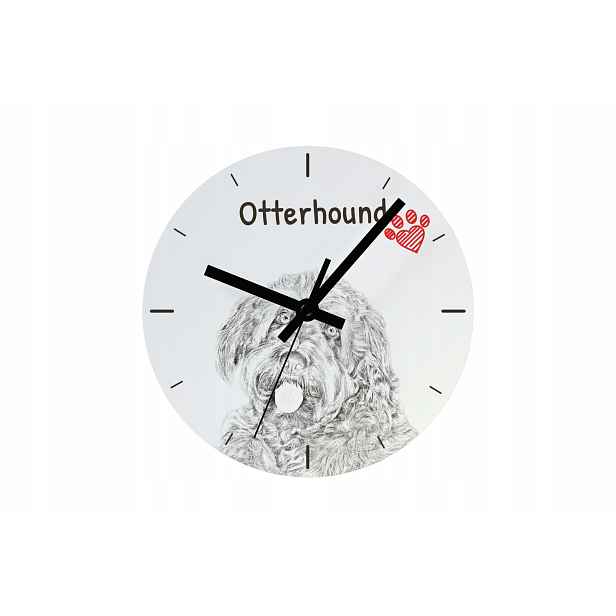 Otterhound hodiny se psem závěsné a stojící, personalizace fotografií, 20 cm