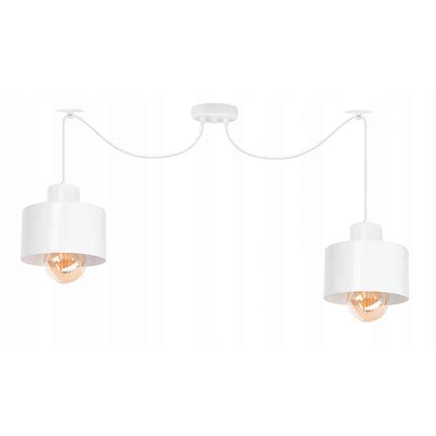Závěsná lampa lustr Pajak Loft 2 bílá nebo černá, nastavitelná, lze Led