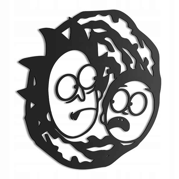 Dřevěný 3D obraz Rick And Morty Nástěnná Dekorace Dárek