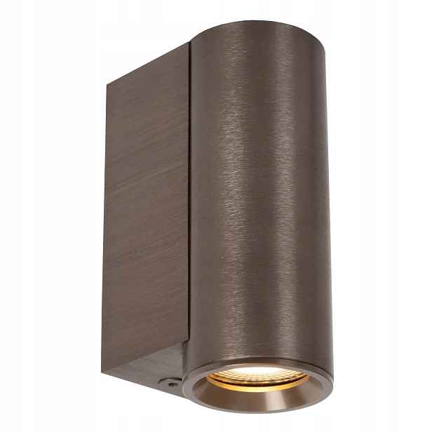 Lucide Dupla nástěnná lampa tuba hnědá 1xMR11 IP20 svítí směrem dolů