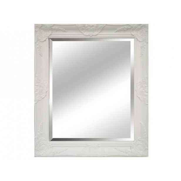 Zrcadlo, bílý dřevěný rám, MALKIA TYP 13