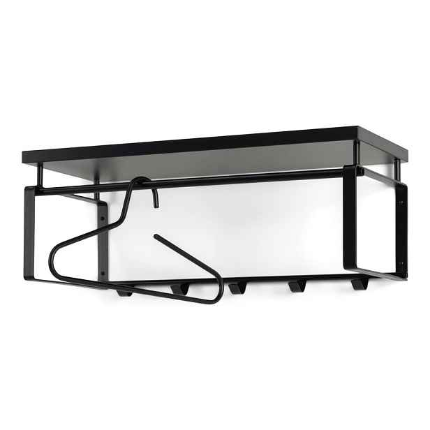 Černý kovový nástěnný věšák s poličkou 70 cm Rex – Spinder Design