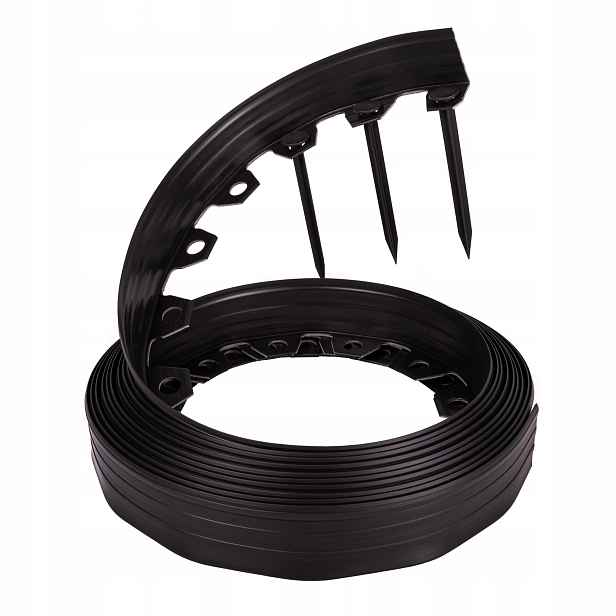 Zahradní lem z plast 3x10 m černý 6 cm