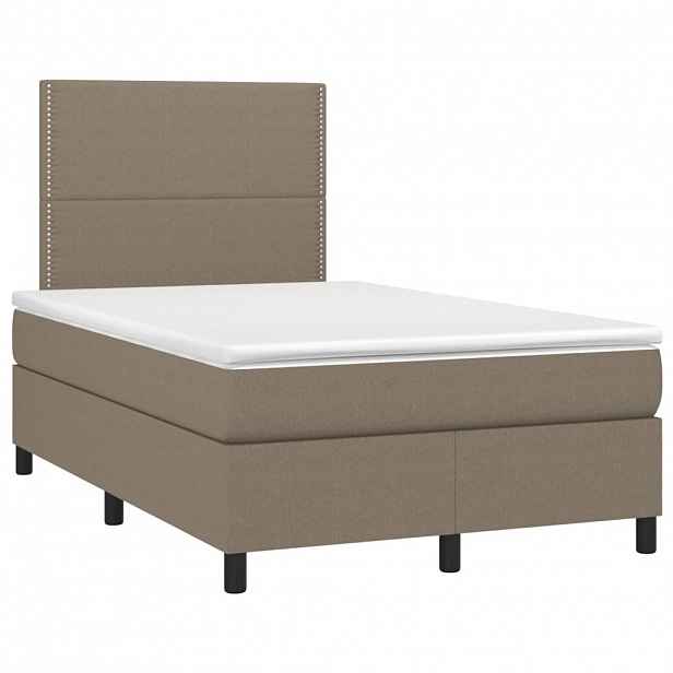 vidaXL Box spring postel s matrací taupe 120x190 cm textil