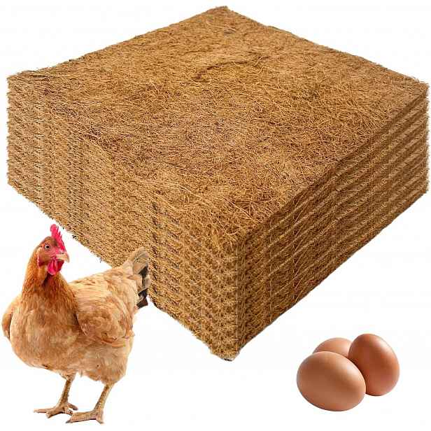 Kokosové Rohože Do Hnízd Pro Slepice 10 Ks 30X30 CM Přírodní, Vícenásobné