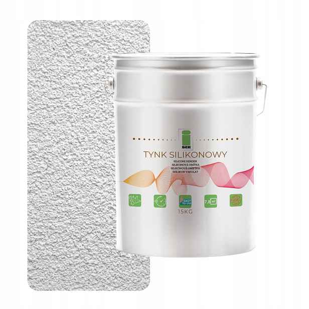 Silikonová Fasádní Omítka Zesílená Bílou, Mírně Šedou, 1.5 MM, Trvanlivá, 15 Kg