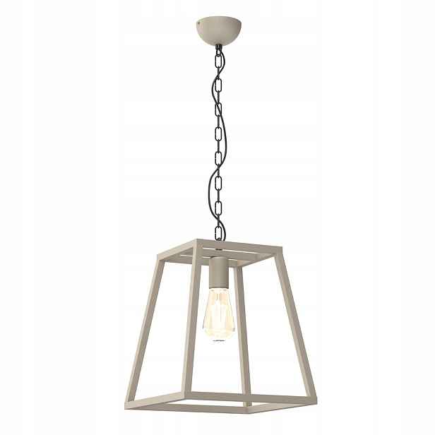 Závěsná loftová lampa krémová, geometrická, na řetězu do jídelny Luminex