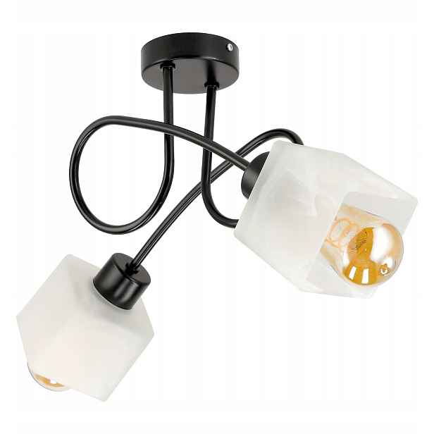 Závěsná Led stropní lampa Loft 2xE27 Skleněné Mléčné stínítko