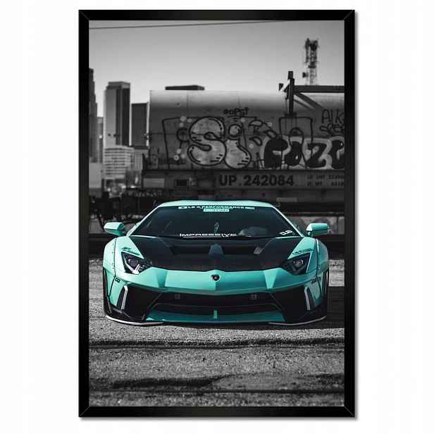 Plakáty v rámu 40x60 Tyrkysové Lamborghini