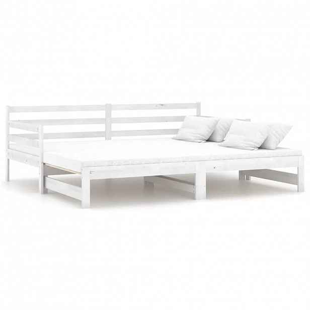 vidaXL Výsuvná válenda bílá masivní borovice 2 x (90 x 200) cm