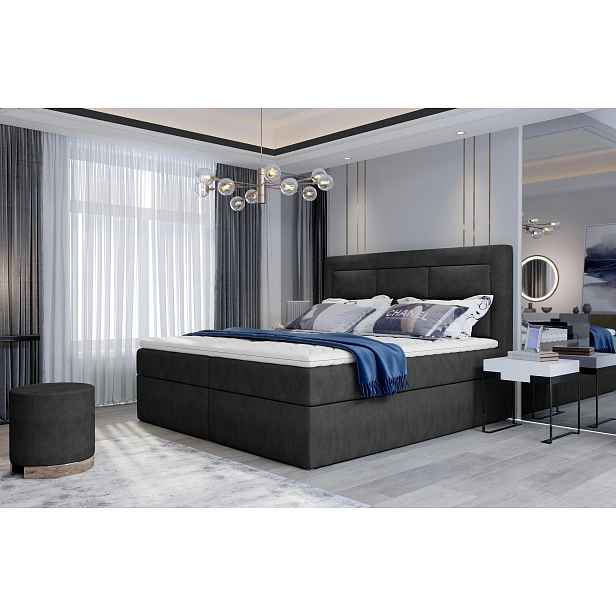 Boxspringová postel 140x200 TERIVO - černá 1