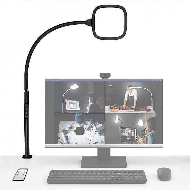 Led stolní lampa 20W Upínací Monitor Stmívatelná Dálkový Ovladač Regulace 360